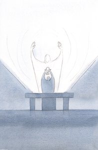 Beim Opfer flehte Christus für uns, mit ausgestreckten Armen zum Vater von Elizabeth Wang