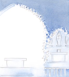 Vor Beginn der Heiligen Messe sah ich die Kirche unsichtbar mit Girlanden für das Fest unserer seligen Jungfrau geschmückt. von Elizabeth Wang