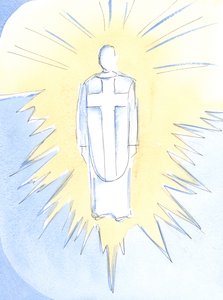 Christus - fast unerträglich blendend, königlich und mächtig - herrscht jetzt im Himmel, wahrer Mensch und wahrer Gott, unser Hoherpriester