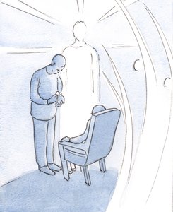 Christus lässt uns in unserer Krankheit und unseren Problemen nicht allein, sondern kommt zu uns in seinem Sakrament, begleitet von Engeln von Elizabeth Wang