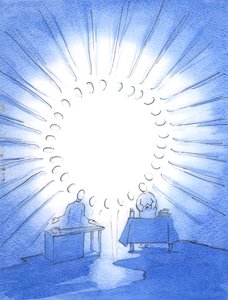 Christus vereint seine Freunde auf Erden in der 