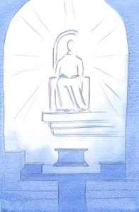 Christus saß auf einem himmlischen Thron in unserem Heiligtum. Christus, unser Gott, ist der Leiden würdig, die wir aus Liebe zu ihm ertragen von Elizabeth Wang