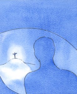 Das Licht Christi leuchtete während seines Lebens auf Erden. Vom Himmel aus blickte der Vater auf einen selbstlosen, liebenden Mensch-Gott von Elizabeth Wang