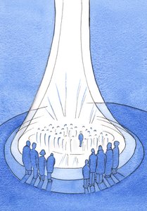 Das Opfer Christi - von der Erde dargebracht - ist wie ein Leuchtfeuer vor dem Himmel.