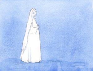 Viele Monate trug Unsere Liebe Frau Christus in ihrem Schoß; sie hatte Zeit, über ihre Rolle im Plan Gottes nachzudenken, 2002 von Elizabeth Wang