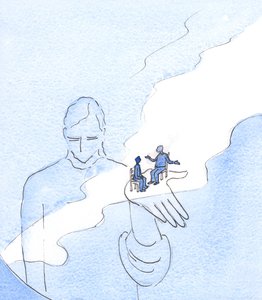 Gott hält alles, was existiert, und alle Menschen, einschließlich derer, die seine Existenz in Frage stellen, im Dasein von Elizabeth Wang
