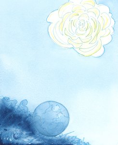 Der Himmel wurde als eine riesige Blume dargestellt, in deren Herzen ein wunderschönes, duftendes, blendendes Heiligtum war