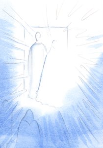 Himmelstür öffnete sich, so schien es, im Gebet, an einem besonderen Jahrestag, um die Freunde des Himmels und die Herrlichkeit des Himmels zu offenbaren. von Elizabeth Wang