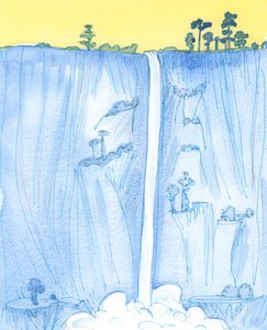 In seinem unveränderlichen Willen ist Gott wie der ständige und stetige Abstieg eines riesigen Waldwasserfalls