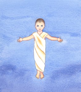 Jesus Christus ist wahrer Gott, der unsere menschliche Natur angenommen hat, mit der Demut und Güte, als bloßes Kind unter uns zu kommen, 2003 von Elizabeth Wang