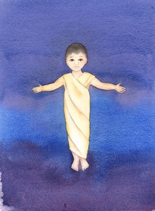 Jesus Christus ist wahrer Gott, der unsere menschliche Natur angenommen hat, mit der Demut und Güte, als bloßes Kind unter uns zu kommen, 2003 von Elizabeth Wang