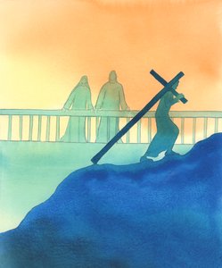 Jesus und Maria schauen uns mit Zärtlichkeit an, während wir unseren eigenen Kreuzweg gehen
