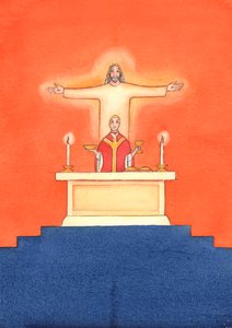 Jesus ist bei uns in der Messe gegenwärtig, betet zum Vater für unsere Bedürfnisse und für das ewige Heil. Wir können all unsere Gebete mit Seinem großen Opfergebet vereinen