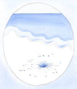 So wie Licht und Luft in einen hohlen Raum unter dem Sand strömen, strömt Gottes Gnade in eine Seele, die durch Akte der Selbstverleugnung 