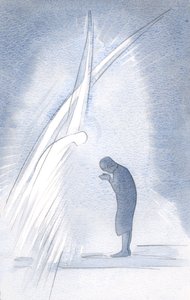 Mein eigener heiliger Schutzengel wiederholt das Gebet, das ich spreche, verneigt sich tief und sagt im Namen Christi: 