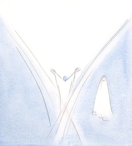 Unsere gesegnete Frau war ein lebendiges Tabernakel für Christus gewesen, aber ich sah sie an einer Seite stehen, den Kopf in Demut geneigt.