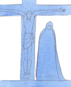 Unsere Liebe Frau der Schmerzen: Unsere gesegnete Frau zeigte Ehrfurcht vor Gott, in Liebe, Gehorsam und Unterwerfung, nicht nur, als sie als Teenager von einem Engel angesprochen wurde, sondern ihr ganzes Leben lang und unter dem Kreuz, 2004 von Elizabeth Wang