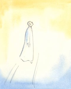 Papst Johannes Paul II. schwebt nach seinem Tod hoch empor und fährt schnell in den Himmel, so vollständig war seine Vereinigung mit Gott und so groß seine Heiligkeit, Einfachheit und Reinheit von Elizabeth Wang
