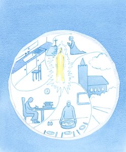 Jemand, der Christus im Zentrum des Lebens hält, hat ihn als einigenden Faktor inmitten der vielen Personen und Ereignisse dieses gesamten Lebens