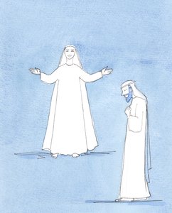 St. Joseph betrachtete seine Frau Maria mit Ehrfurcht und Staunen sowie Liebe. Seine Hingabe an sie war herzlich und unermüdlich, da er sich privilegiert fühlte, für sie und ihren göttlichen Sohn sorgen zu können
