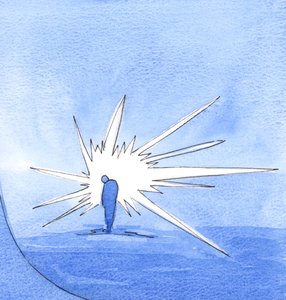 Der Vater im Himmel sieht eine kleine Gestalt, die vor ihm verneigt und wie ein Diamant erstrahlt. Keine Narbe bleibt von lange vergebenen Sünden von Elizabeth Wang