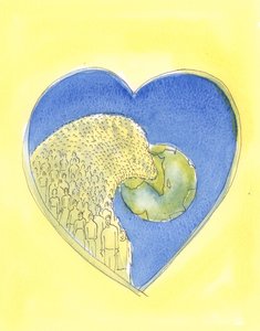Das Herz Jesu Christi, unseres Erlösers, ist so groß, dass es das ganze Universum, unsere Welt und alle Menschen darauf enthält von Elizabeth Wang