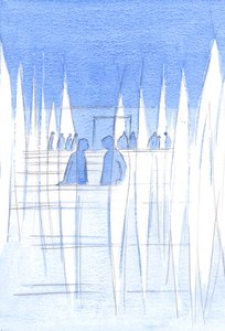 Die Heiligen Engel wachen immer über die Kirche; sie sind alle ehrfürchtig, mitten unter denen, die sie achtlos mit lautem Geschwätz stören, 2002