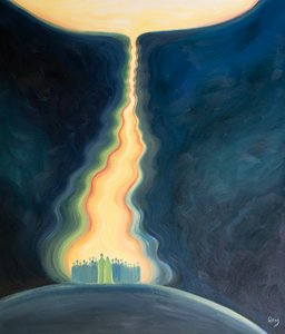 Das Gebet der Kirche, durch Jesus und mit Maria dargebracht, ist wie eine Nabelschnur, die zum Vater aufsteigt und uns mit dem Himmel verbindet. von Elizabeth Wang