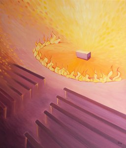 Das Heiligtum in einer katholischen Kirche ist ein heiliger Ort, als ob es von Feuer umgeben wäre, und wir sollten uns vorbereiten, würdiger zu sein, wenn wir uns dem Altar nähern