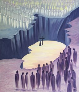 Durch die Messe sind wir mit den Heiligen um Christi ein Opfer vereint von Elizabeth Wang