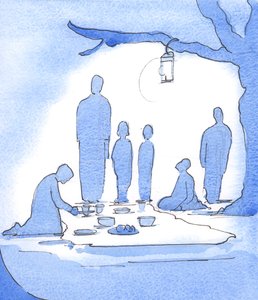 Zeit für eine Pause: Wie die Pilgerfamilie ihre Vorräte nutzt, so genießt die Kirche Licht, Führung, Nahrung und Mittel zur Erhaltung und Mission von Elizabeth Wang