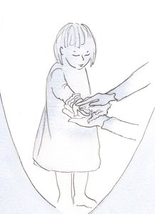 Wenn Gott unsere Sünden vergibt, ist er so zärtlich wie eine Mutter, die zu ihrem geliebten Kind kommt und sagt: "Mach dir keine Sorgen, ich werde diese Flecken bald von deinen Händen waschen" von Elizabeth Wang