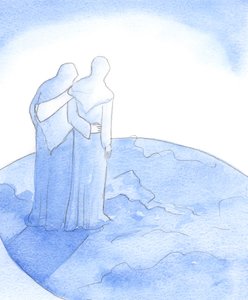 Als Unsere Liebe Frau Elisabeth beim Besuch begrüßte, lobten sie Gott für Seine Liebe. Unsere Liebe Frau hielt die ganze Welt im Sinn, die Ihr Sohn helfen wollte