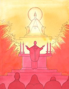 Wenn Priester und Gläubige bei der Messe alle in die gleiche Richtung schauen, blicken sie alle gemeinsam zum Vater, um Ihn durch Christus zu preisen von Elizabeth Wang