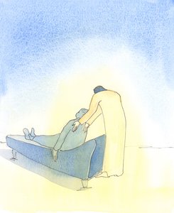Wenn wir krank sind und Christus in der Heiligen Kommunion zu uns kommt, ist es, als ob Er darauf besteht, uns zu helfen, uns auf eine Couch zu legen von Elizabeth Wang