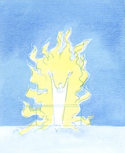 Wann immer das Heilige Opfer von unserem Altar dargebracht wird, lobt Christus, der in sakramentaler Form gegenwärtig ist, den Vater in der feurigen Liebe des Heiligen Geistes von Elizabeth Wang