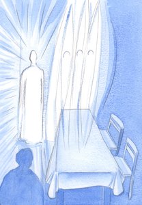 Mit seinen heiligen Engeln beobachtet Christus bewundernd, wie wir beten; er verbirgt seine Liebe, während er uns hilft, im Glauben zu wachsen