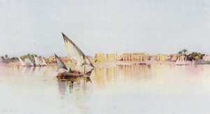 Der Tempel von Luxor, von der Westbank des Nils von Ella Du Cane