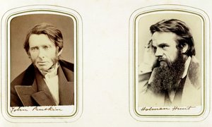 John Ruskin, englischer Künstler, Dichter und Kritiker, und William Holman Hunt, englischer Künstler, 1865