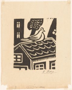 Taube auf dem Dach von Else Berg (signed by artist)