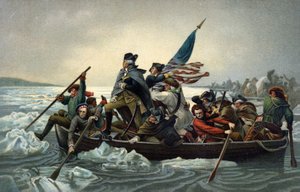 George Washington überquert den Delaware während des Amerikanischen Unabhängigkeitskrieges, 25. Dezember 1776 von Emanuel Gottlieb (after) Leutze