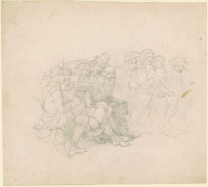 Männer in Kostümen des 17. Jahrhunderts von Emanuel Gottlieb Leutze