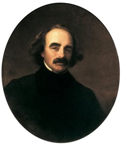 Porträt des amerikanischen Schriftstellers Nathaniel Hawthorne (1804-1864). Gemälde von Emanuel Gottlieb Leutze (1816-1868) von Emanuel Gottlieb Leutze