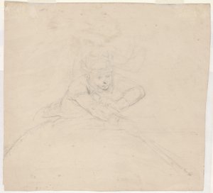Studie einer Halbfigur mit Stange [verso]