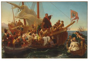Die Abreise von Kolumbus aus Palos im Jahr 1492, 1855