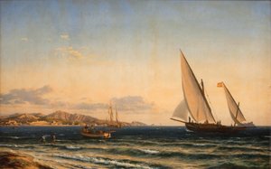 Abend am Mittelmeer. Im Hintergrund Marseille und die Insel If