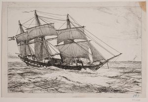 Ein Kriegsschoner von Emanuel Larsen