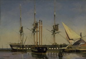 Die Fregatte "Niels Juel" in der Nähe der Hauptwache auf Nyholm von Emanuel Larsen