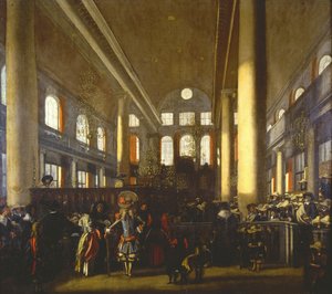 Innenansicht der portugiesischen Synagoge in Amsterdam