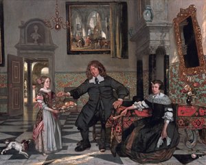 Porträt einer Familie in einem Innenraum (Familie von Pieter de Graeff) von Emanuel de Witte